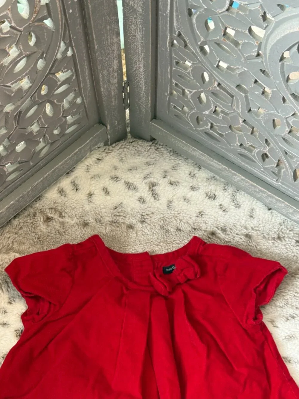 Baby GAP red corduroy dress girls 12-18 months formal glam holiday party winter